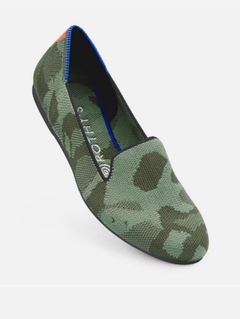 Rothy's Olive Green Camouflage Slip-On Loafer Knit